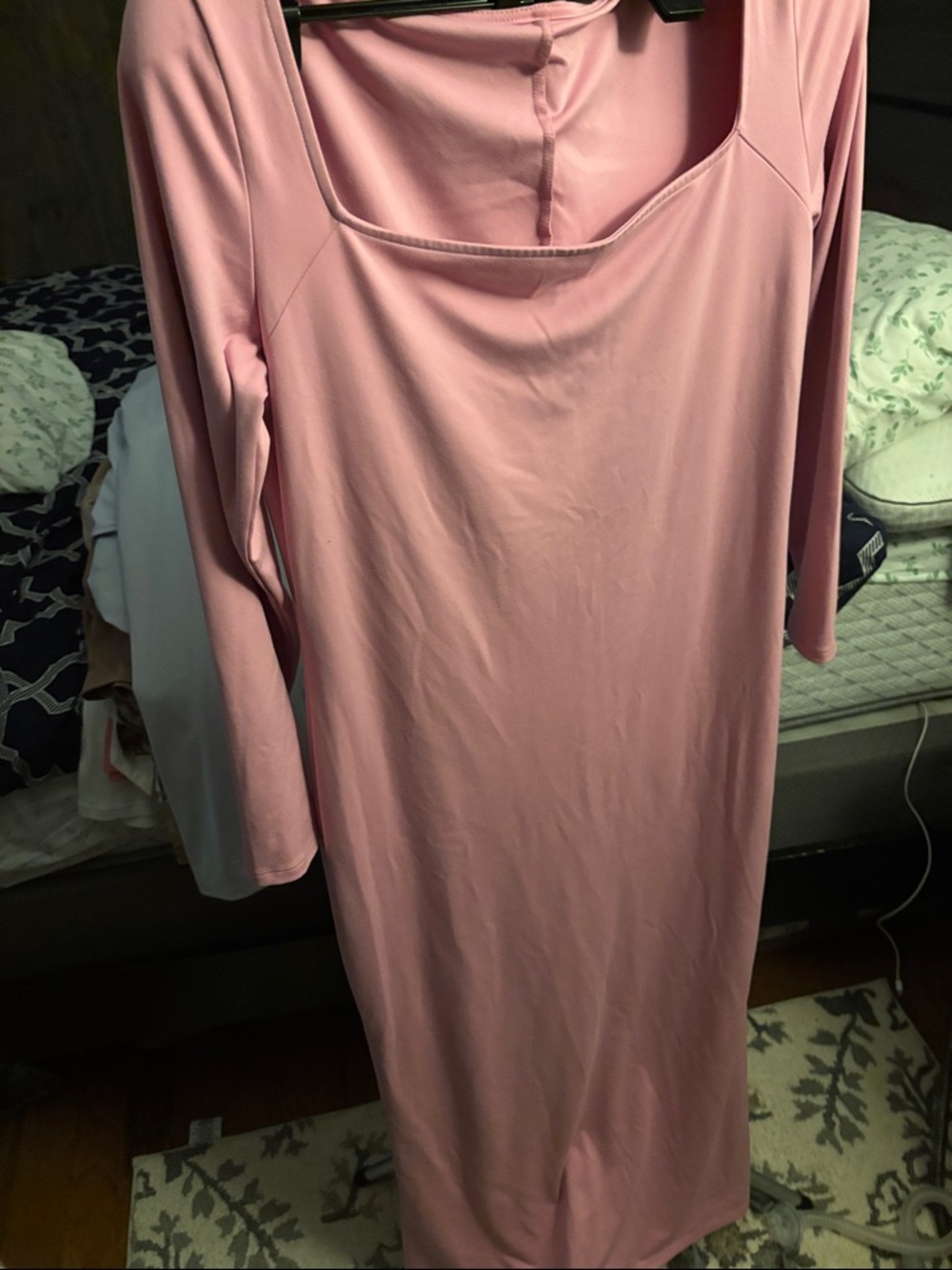 wild fable Long-Sleeve Square Neck Maxi Dress in pink